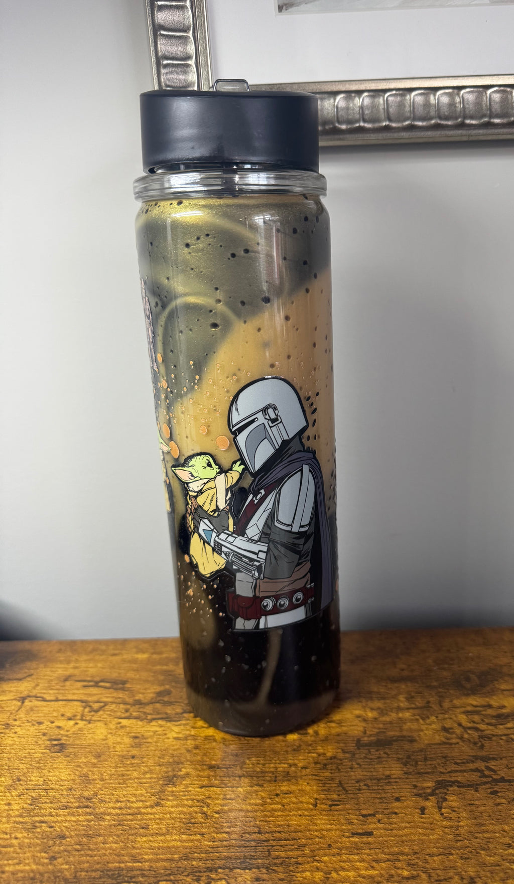 Mandalorian lava water bottle